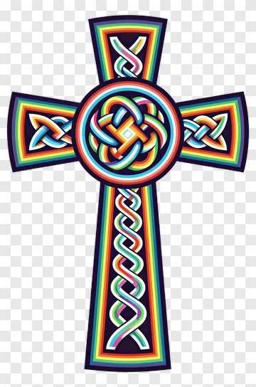 Colorful Celtic Cross Design PNG