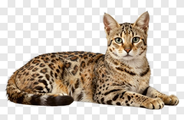 Sleek Leopard Cat Lying Down PNG