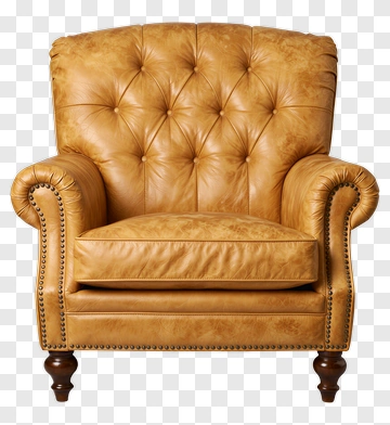 Vintage Leather Armchair PNG