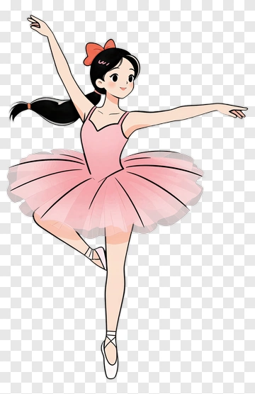 Cartoon Ballerina Dancing In A Pink Tutu PNG