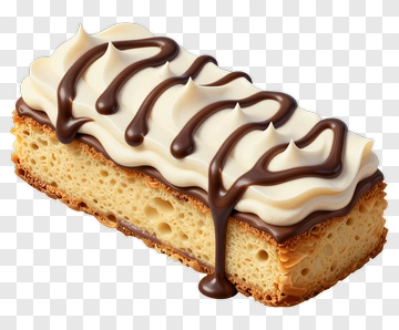 Chocolate Topped Dessert Slice PNG