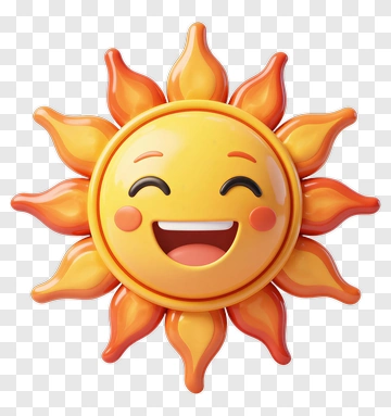 Cartoon Sun With A Happy Face PNG