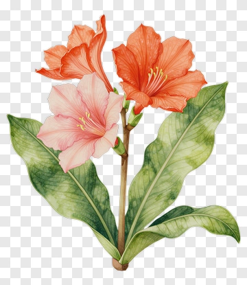 Colorful Amaryllis Flowers PNG