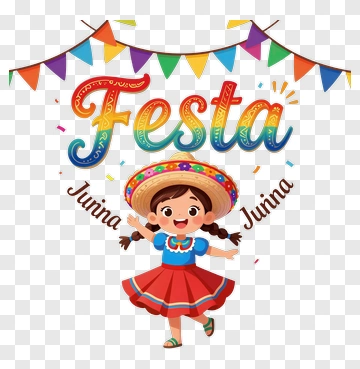 Girl Celebrating Festa Junina PNG