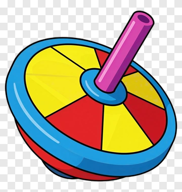 Colorful Spinning Top Toy PNG