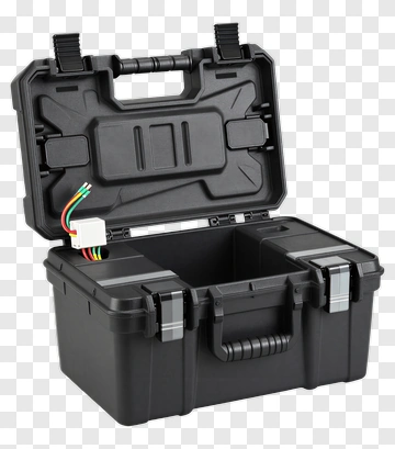 Black Tool Box With Open Lid PNG