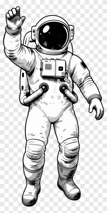 Cartoon Astronaut Waving PNG
