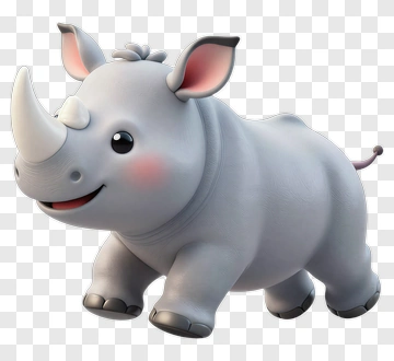 Cartoon Rhinoceros PNG