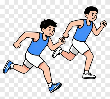 Boys Running In Athletic Gear PNG