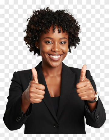 Smiling Businesswoman Giving Thumbs Up PNG