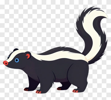 Cartoon Skunk With A Fluffy Tail PNG