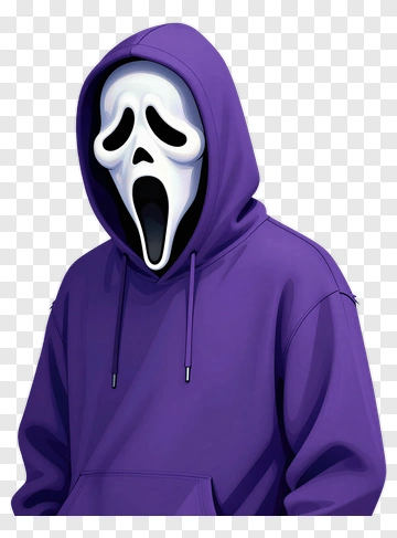 Ghost Face In Purple Hoodie PNG