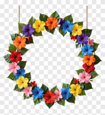 Colorful Floral Wreath PNG