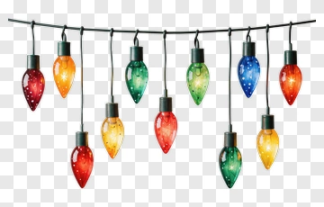 Colorful Christmas String Lights PNG