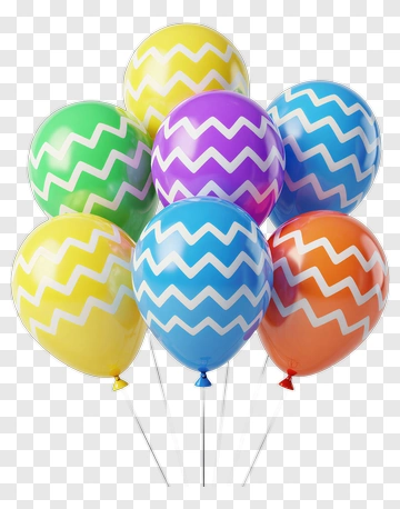 Colorful Balloons With Chevron Patterns PNG