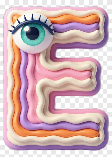 Colorful Letter E With Eye PNG