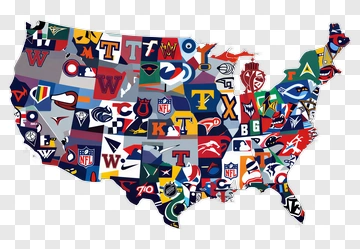 Map Of The United States With Sports Team Logos PNG