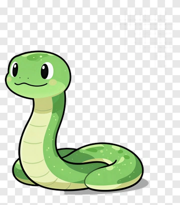 Cartoon Green Snake PNG