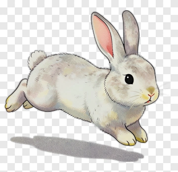Cartoon Rabbit Jumping PNG