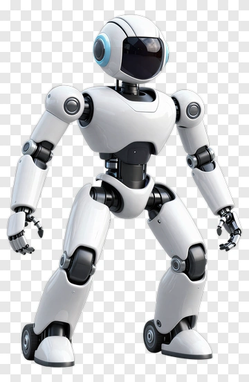 3D Robot Standing In A Neutral Pose PNG