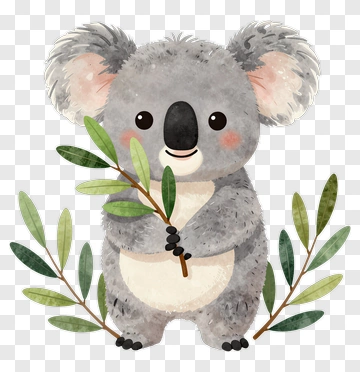 Cute Koala Holding A Branch PNG