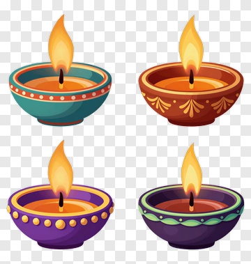 Colorful Decorative Oil Lamps PNG
