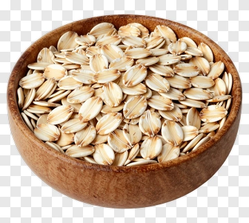 Wooden Bowl Filled With Oat Seeds PNG