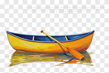 Colorful Canoe On Water PNG