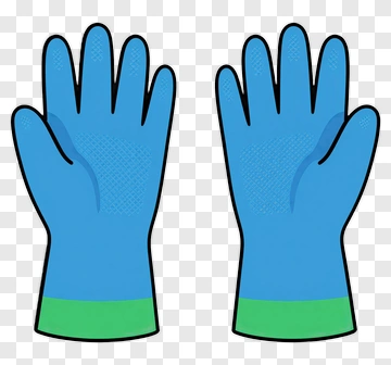 Blue Rubber Cleaning Gloves PNG