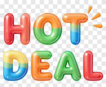Colorful Hot Deal Text PNG