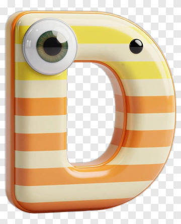 Cartoon Letter D With Eye PNG