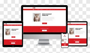 Responsive Website Design Featuring Owl Image PNG