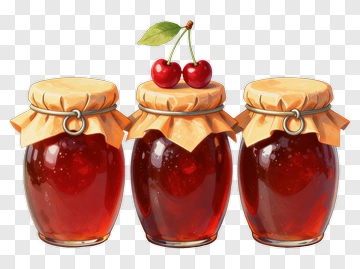 Cherry Jam Jars PNG