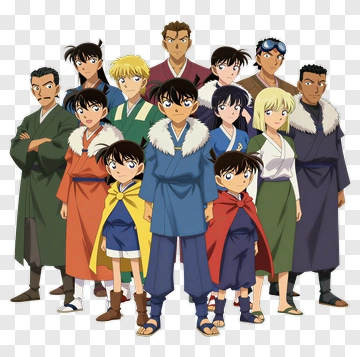 Anime Group Of Characters In Traditional Clothing PNG