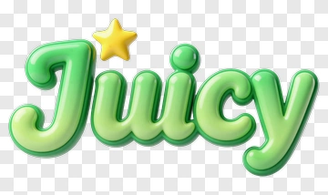 Juicy Text With Star Accent PNG