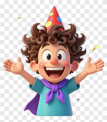 Happy Cartoon Boy Celebrating A Birthday PNG