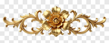 Golden Floral Ornament PNG