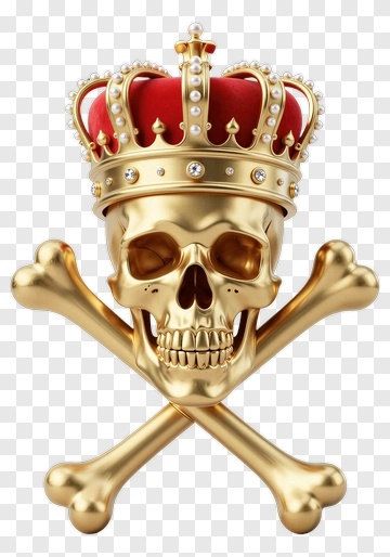 Skull With Crown And Crossbones PNG