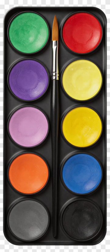 Watercolor Paint Palette With Brush PNG
