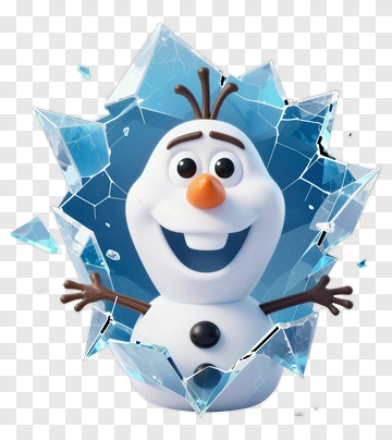 Cartoon Snowman Breaking Through Ice PNG