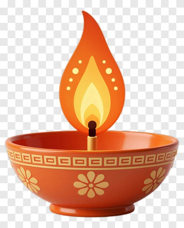 Diya Lamp With Flame PNG