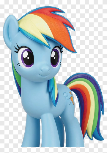 Cartoon Pony With Rainbow Mane PNG