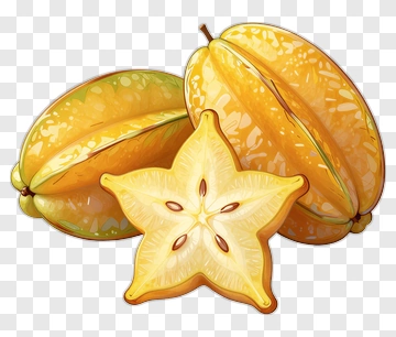 Cartoon Starfruit With Whole Carambola PNG