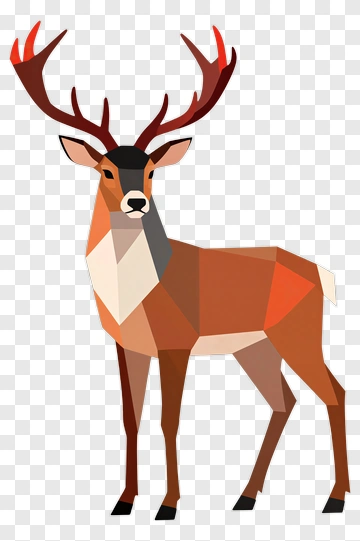 3D Deer With Antlers PNG