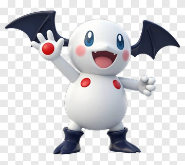 Cartoon Ghost Character With Bat Wings PNG