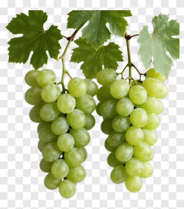 Bunch Of Green Grapes With Leaves PNG
