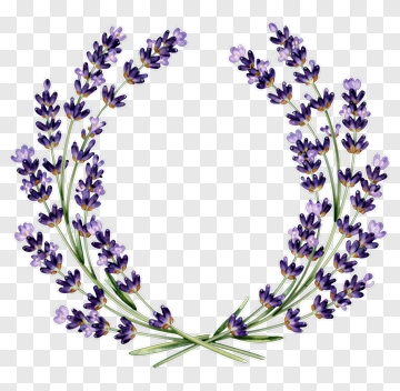 Lavender Floral Wreath PNG