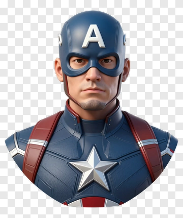 3D Superhero Character Bust PNG