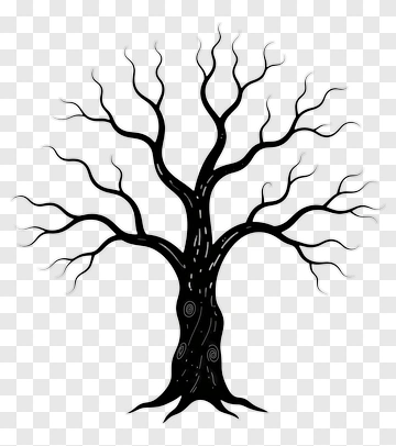 Black Tree With Twisted Branches PNG
