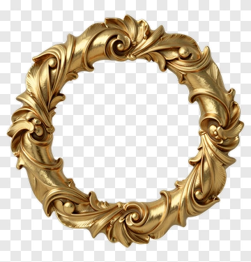 Golden Decorative Frame PNG